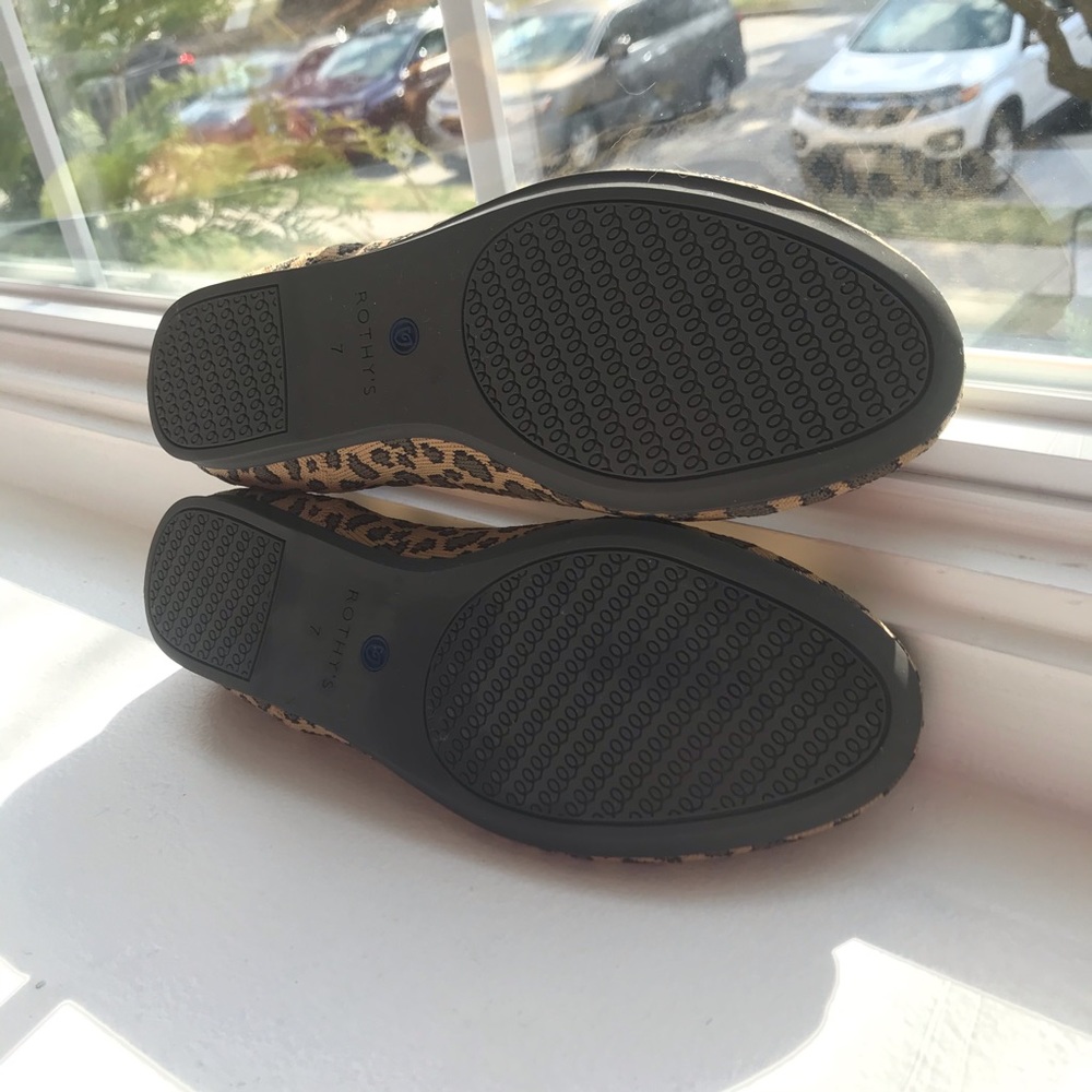 Rothy's Leopard Print Flats with Blue Trim - Picture 10 of 10